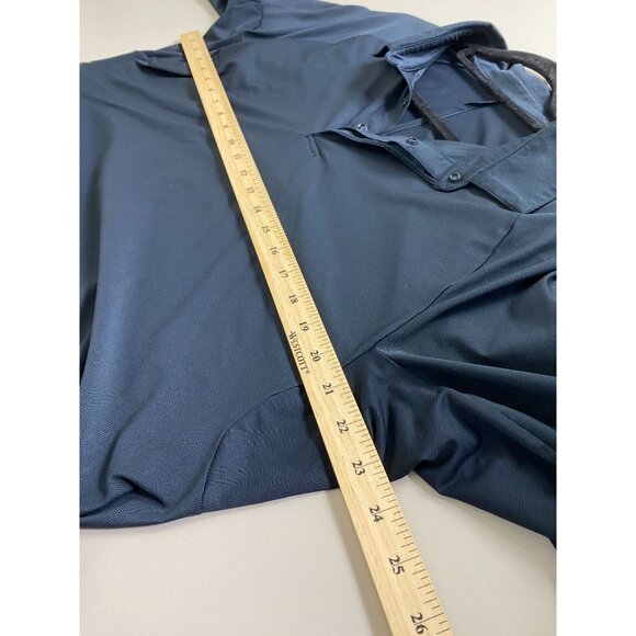 Lululemon Mens Polo Shirt Navy Blue Short Sleeve size XL Preppy Performance - Picture 5 of 12